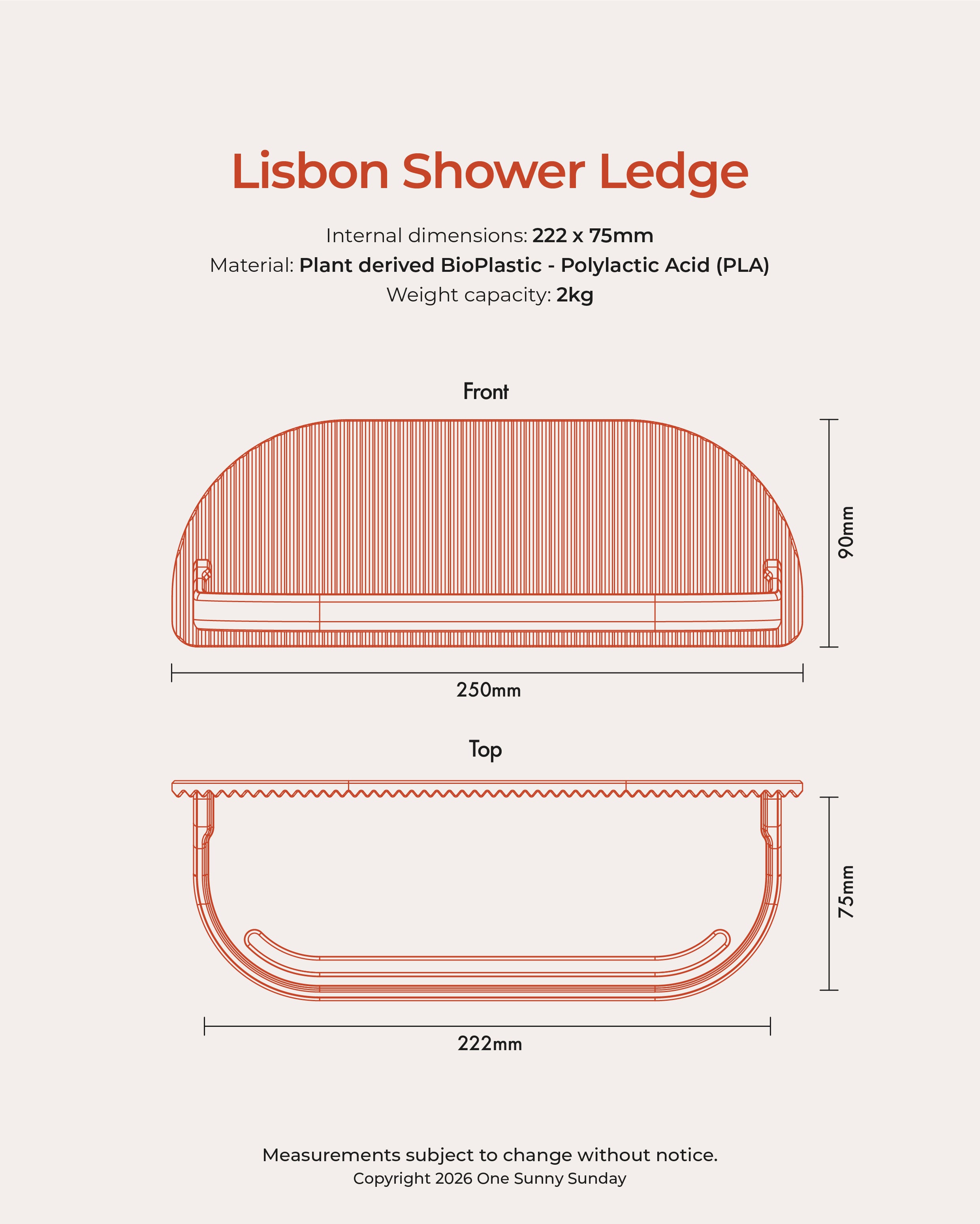 Lisbon Shower Ledge